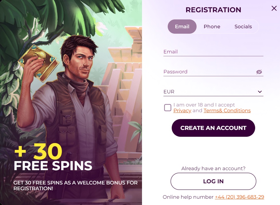 Allright casino registration form